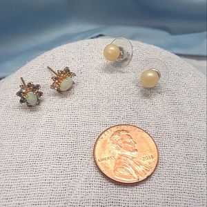 🐙GRAB 3 ITEMS FOR 30% OFF Costume Jewelry,  1 Opal/Rhinestone,  1 Pearl Pair